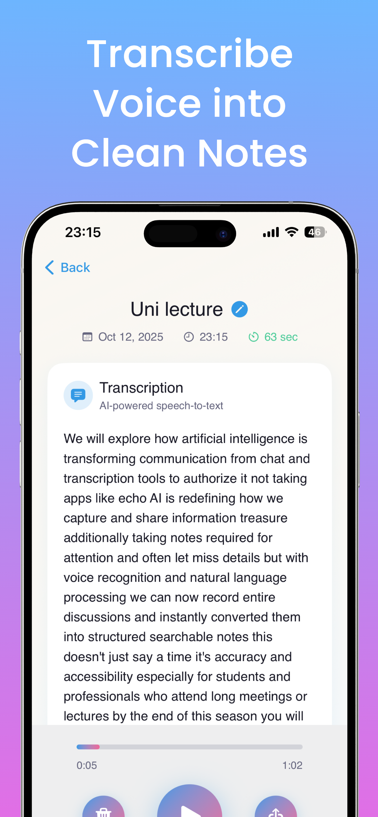 EchoNote Screenshot 2